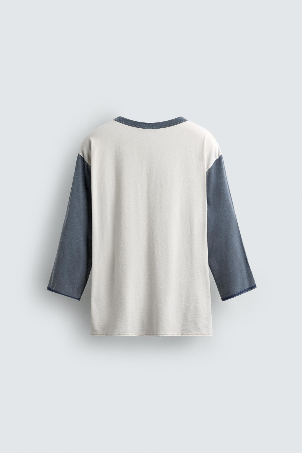 COLOUR BLOCK T-SHIRT WITH BUTTONED NECK - Zara фото 8