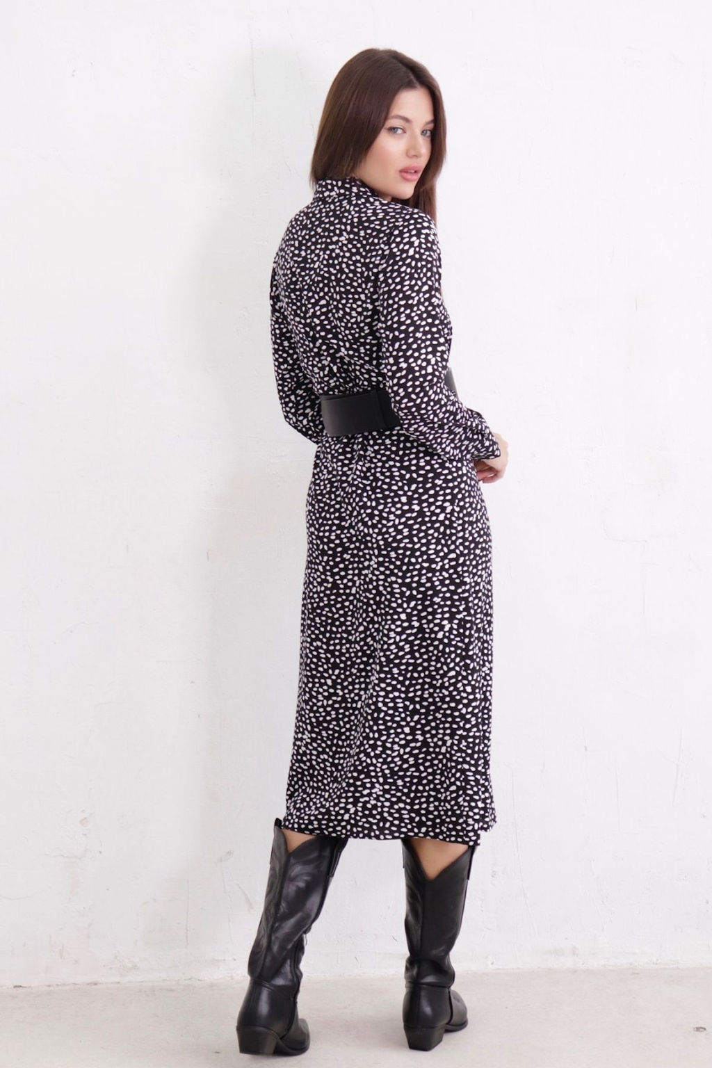 Платье-рубашка с английским воротником принт - Martichelli фото 88