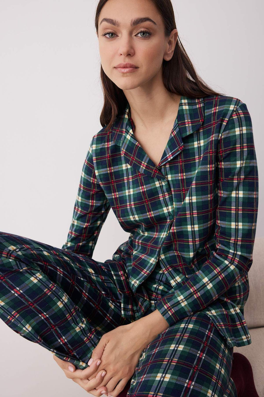 Pembe Ekose / Kareli 30/1 penye suprem Orme Pijama Tak?m? THMAW26PT00073 - Trendyolmilla фото 2