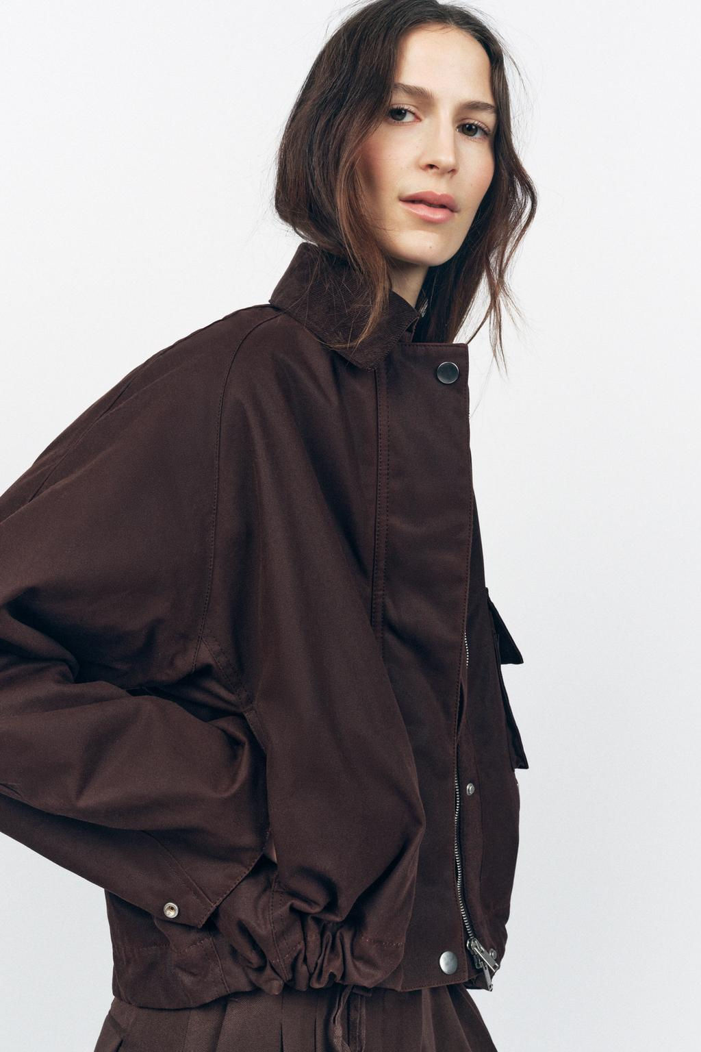 WAXED JACKET WITH CORDUROY COLLAR ZW COLLECTION - Zara фото 5