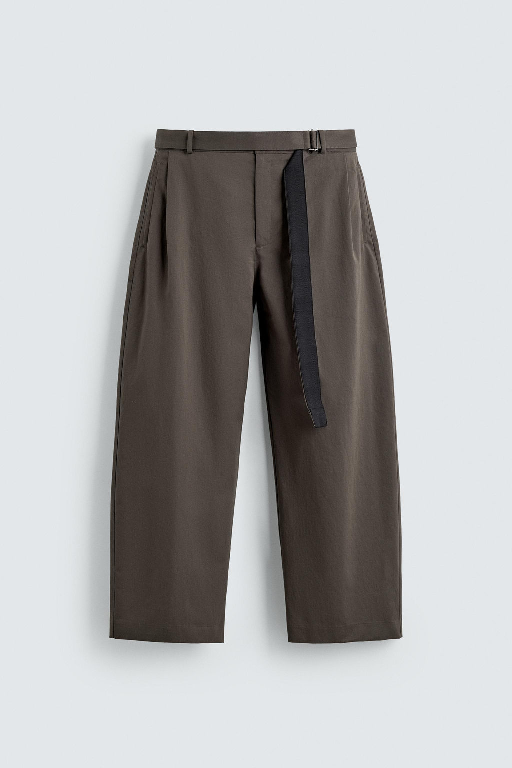 PANTAL?N WIDE FIT CINTUR?N / Gris topo - Zara фото 7