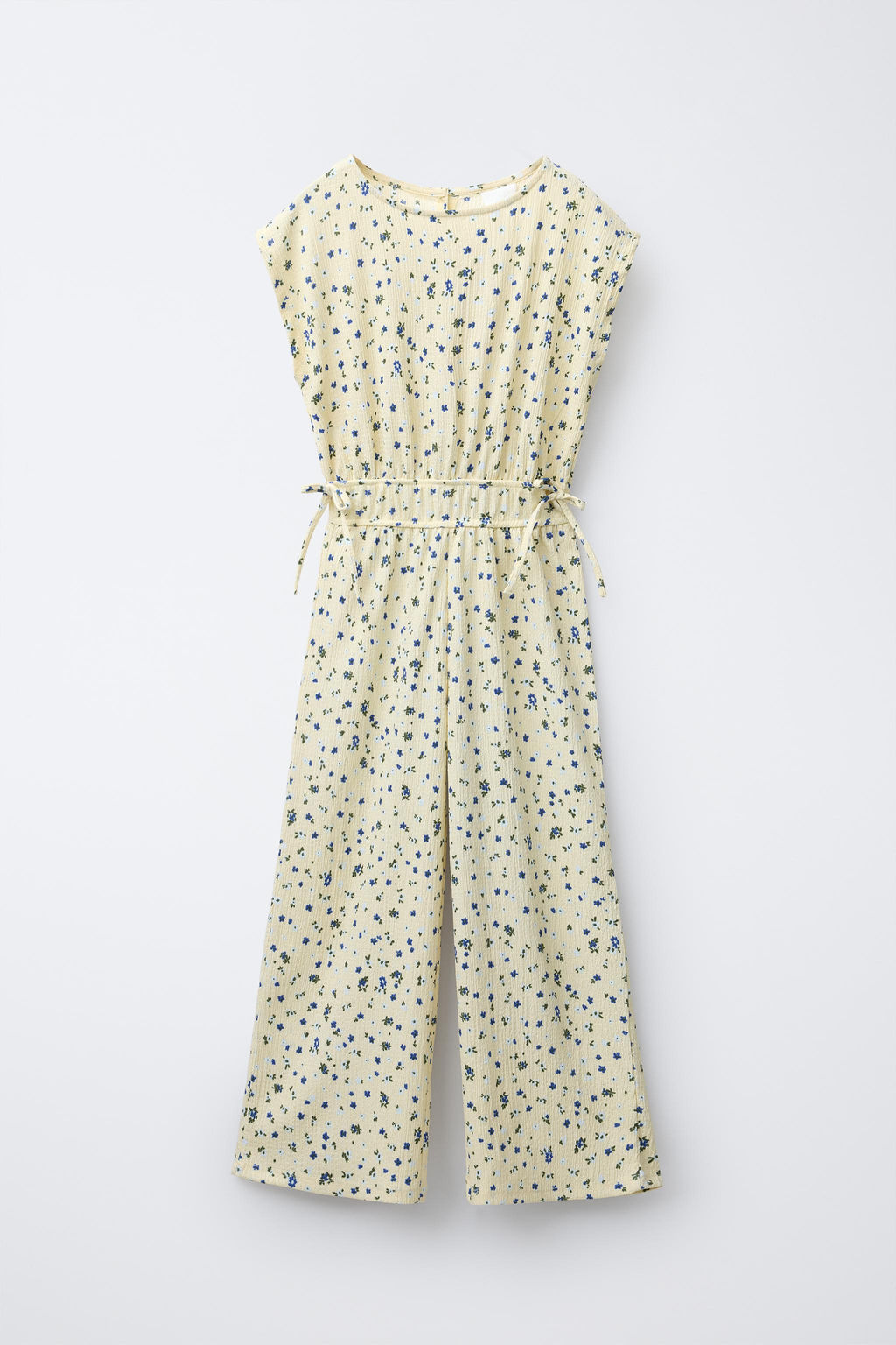 LONG TEXTURED PRINT JUMPSUIT