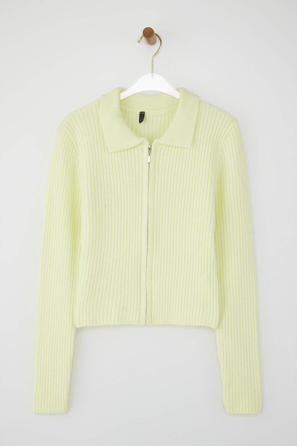 Wardrobe Essentials Gri Yumusak Dokulu Fermuarl? Triko H?rka | TWOAW26HI00177 - Trendyolmilla фото 7