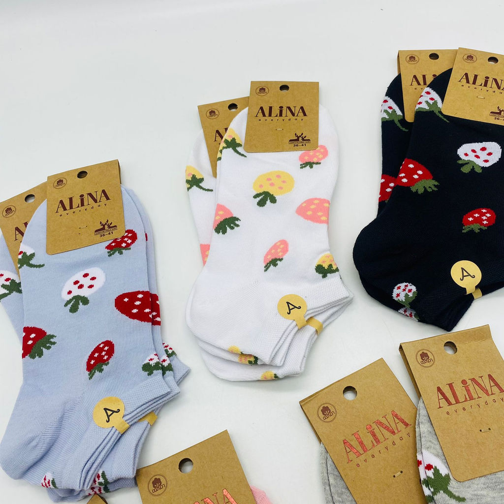 Носки короткие ALINA - Земляника 10 шт в уп (арт. CC26057) - Storyland фото 4