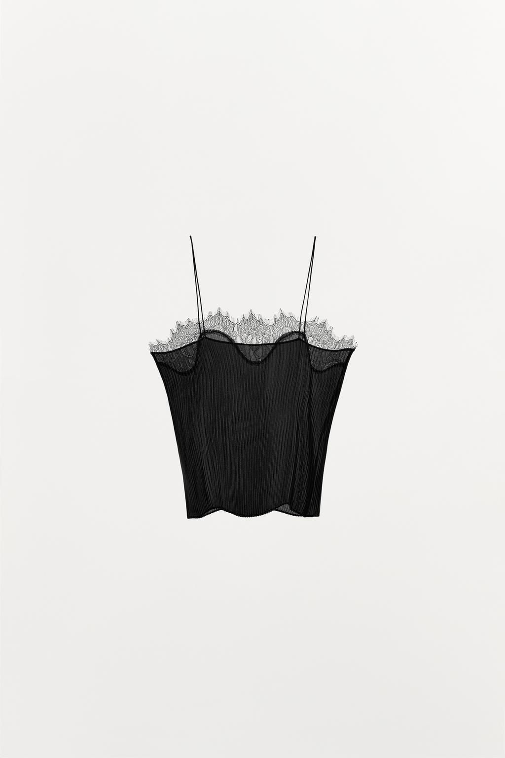 PLEATED TOP WITH LACE HEM - Zara фото 7