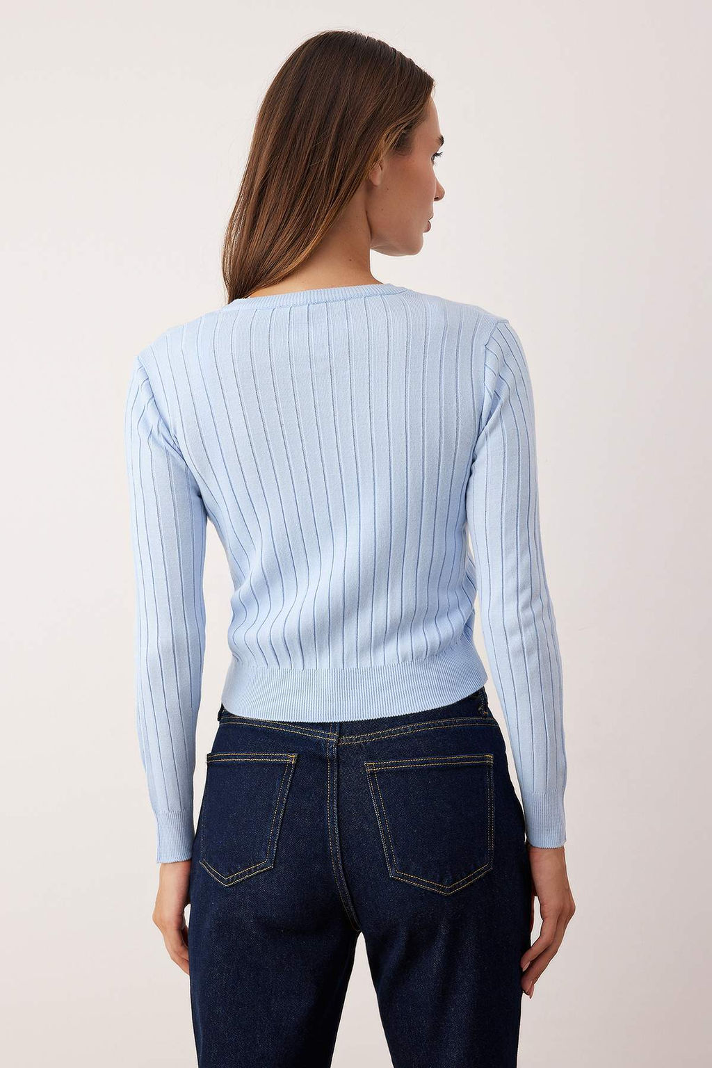 Bebe Mavisi 2li Basic Triko H?rka-Bluz Tak?m TWOAW26HI00213