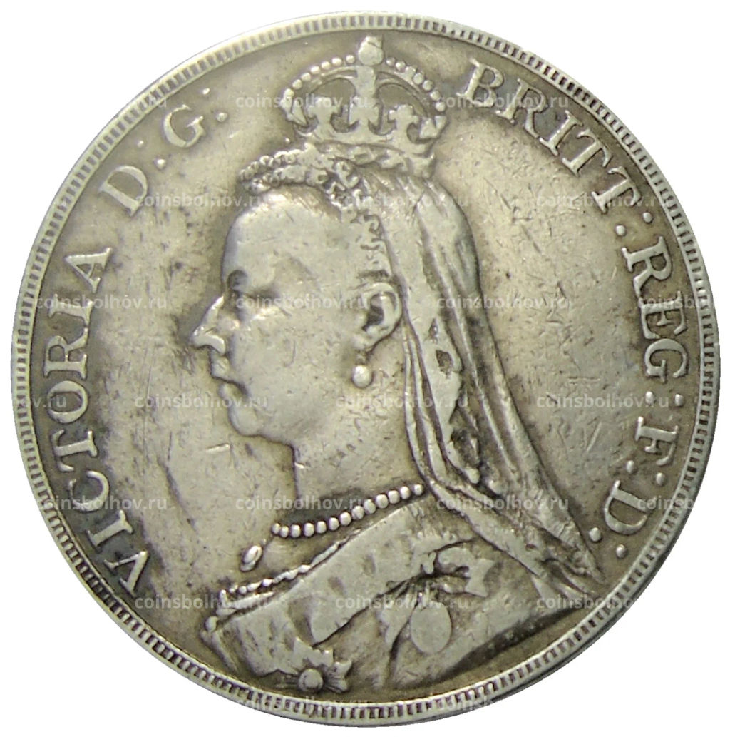 Монета 1 крона 1889 года Великобритания