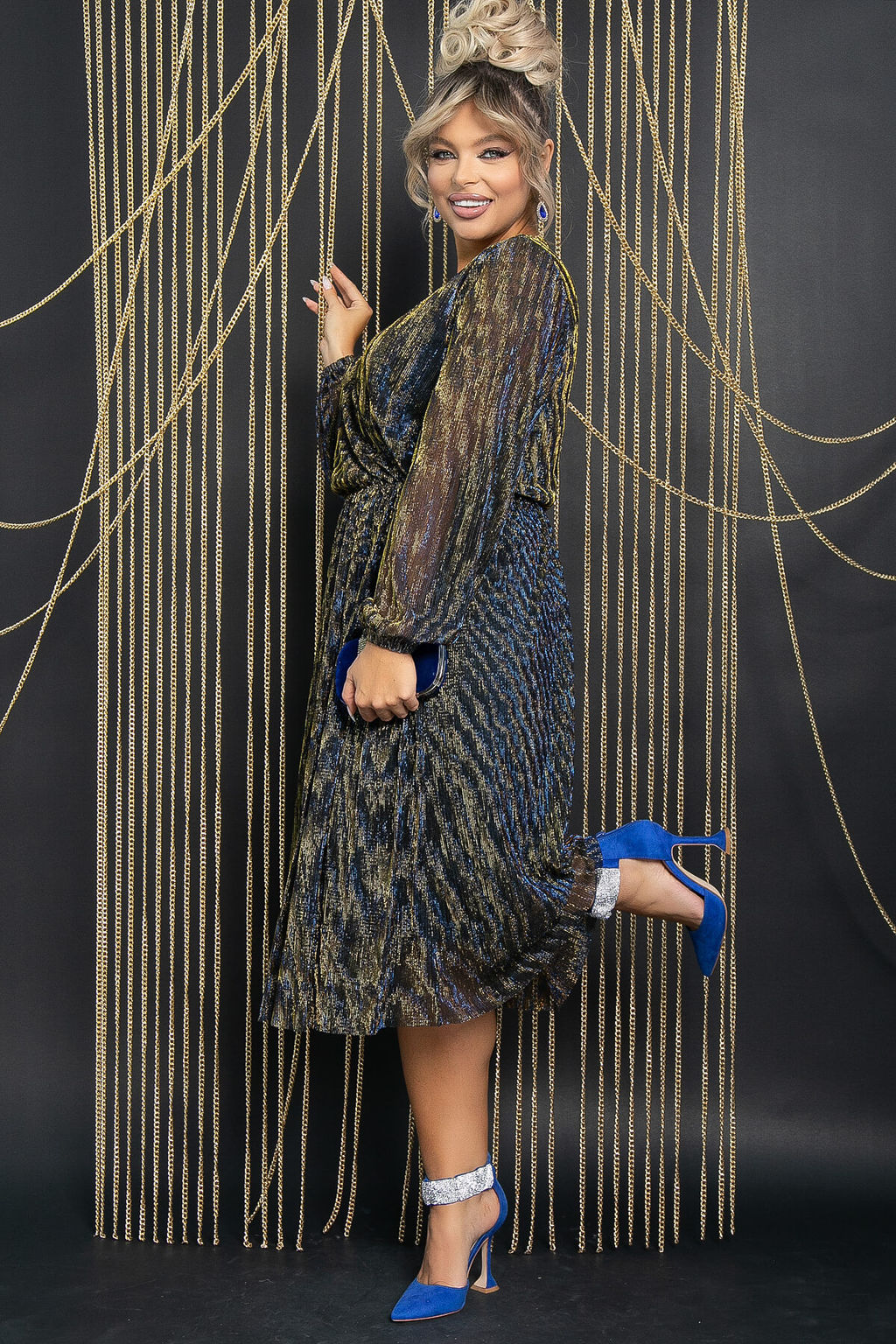 Платье Млечный путь (сине-золотое) П11715 - Lt collection фото 4