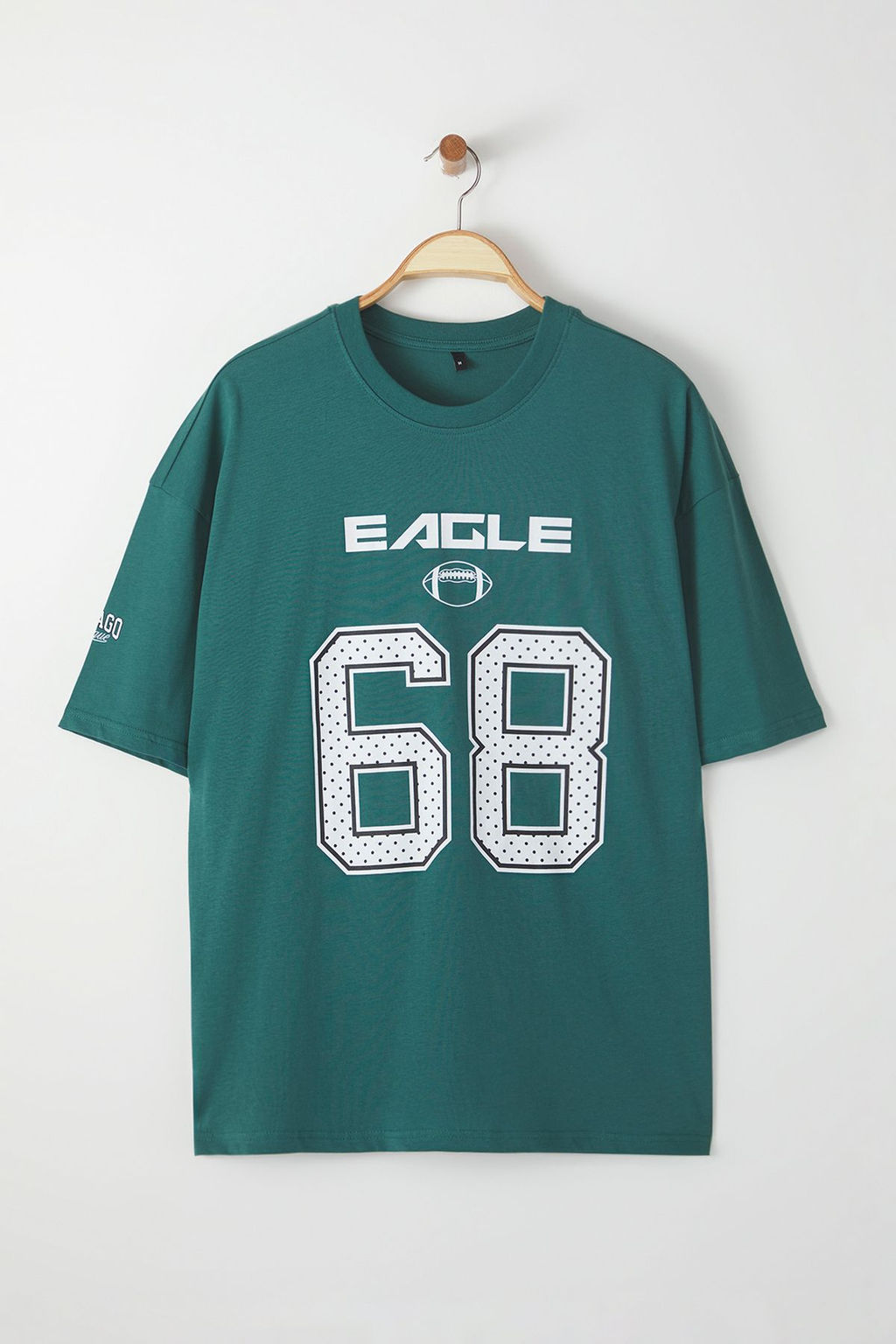 TRENDYOL MAN Zumrut Yesili Oversize/Genis Kesim Spor Bask?l? Tok Kumas T-shirt TMNSS25TS00032 - Trendyolmilla фото 6
