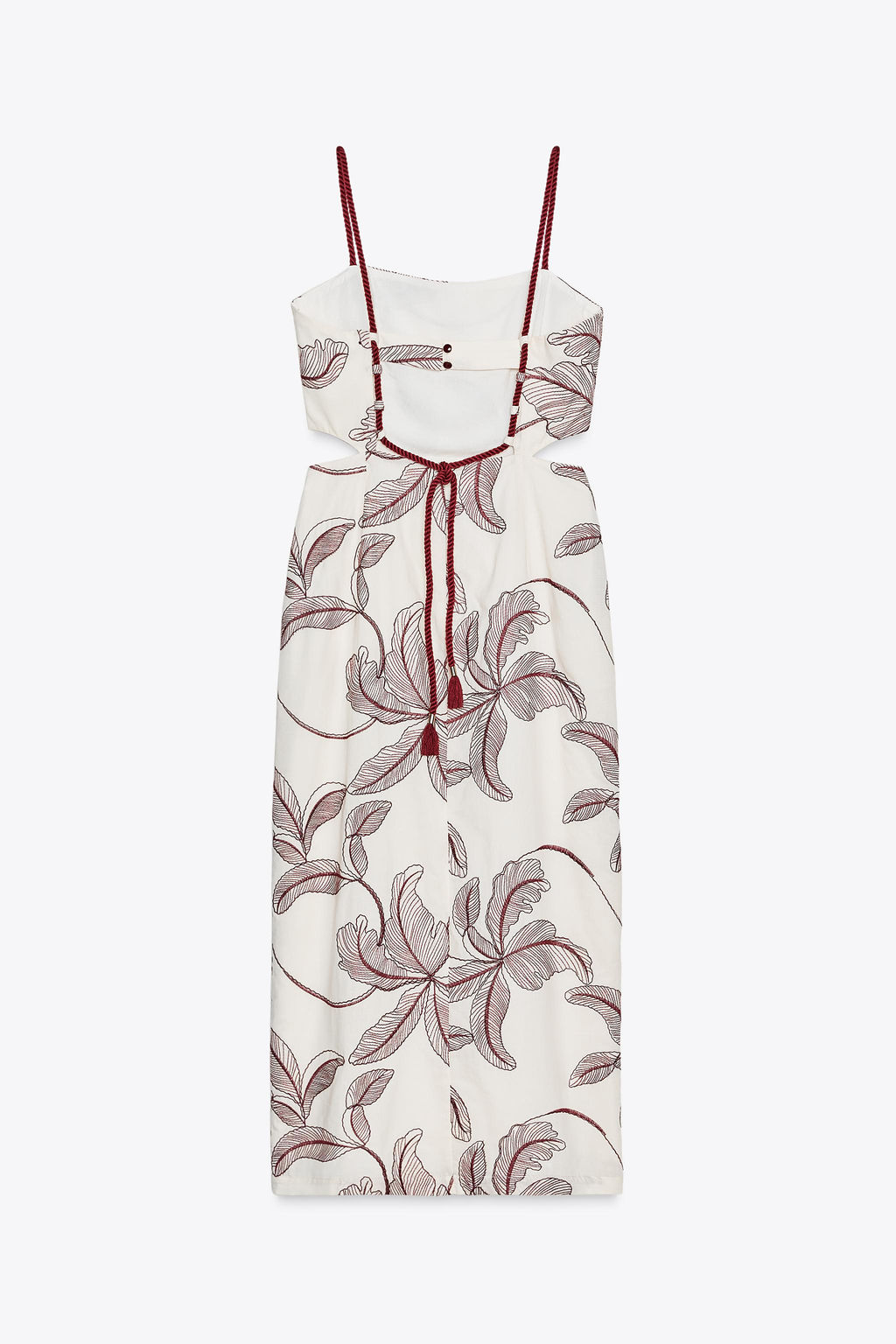 CUT OUT EMBROIDERED MIDI DRESS - Zara фото 6