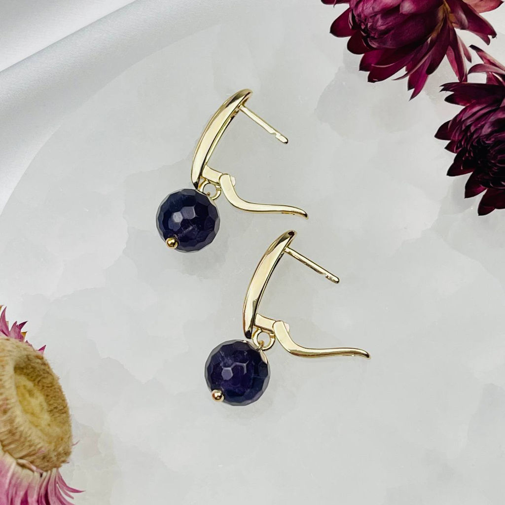 Серьги с камнем Аметист - Радуга самоцветов фото 3