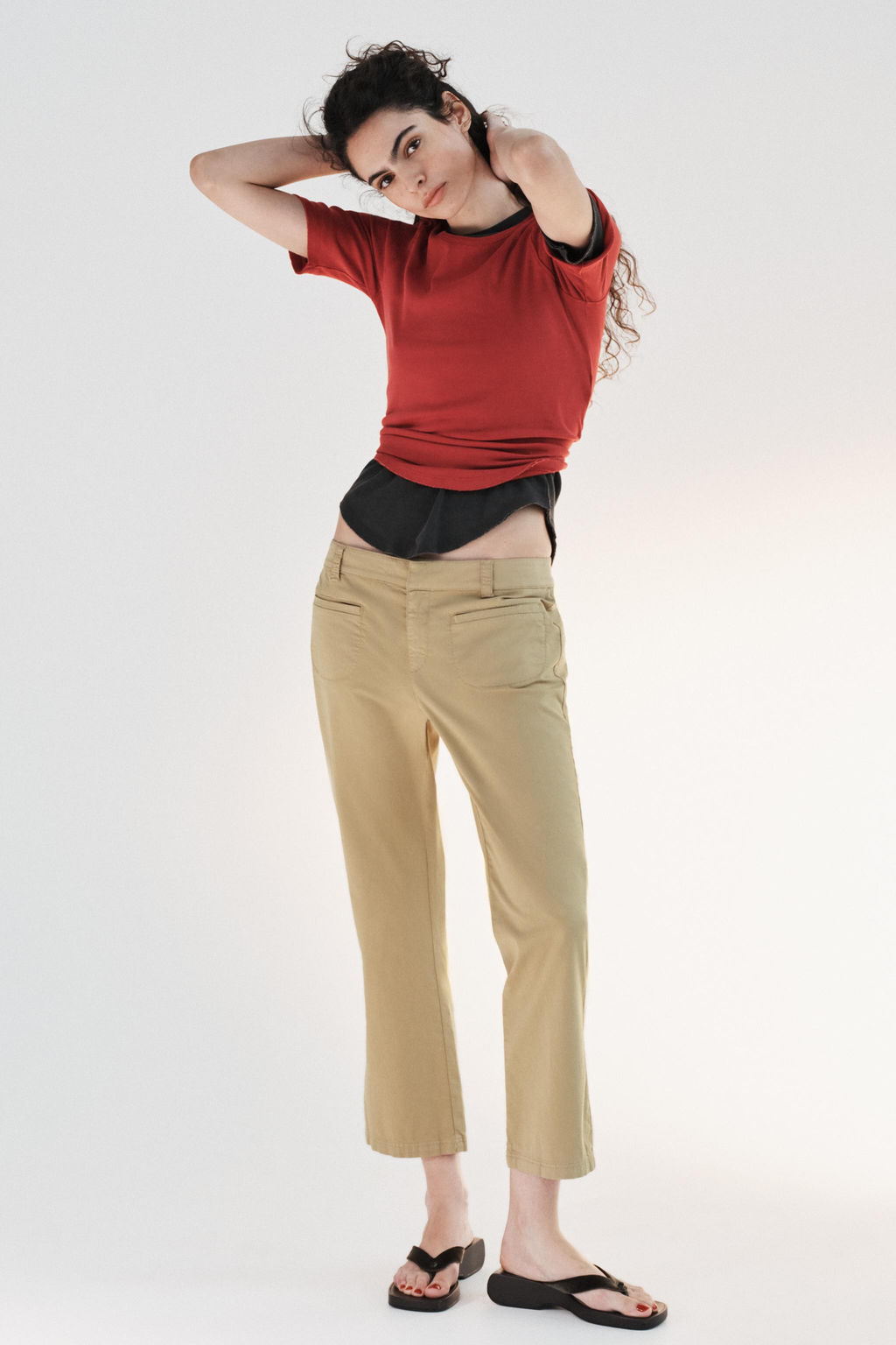 CAMISETA EFECTO LAVADO / Rojo - Zara фото 7