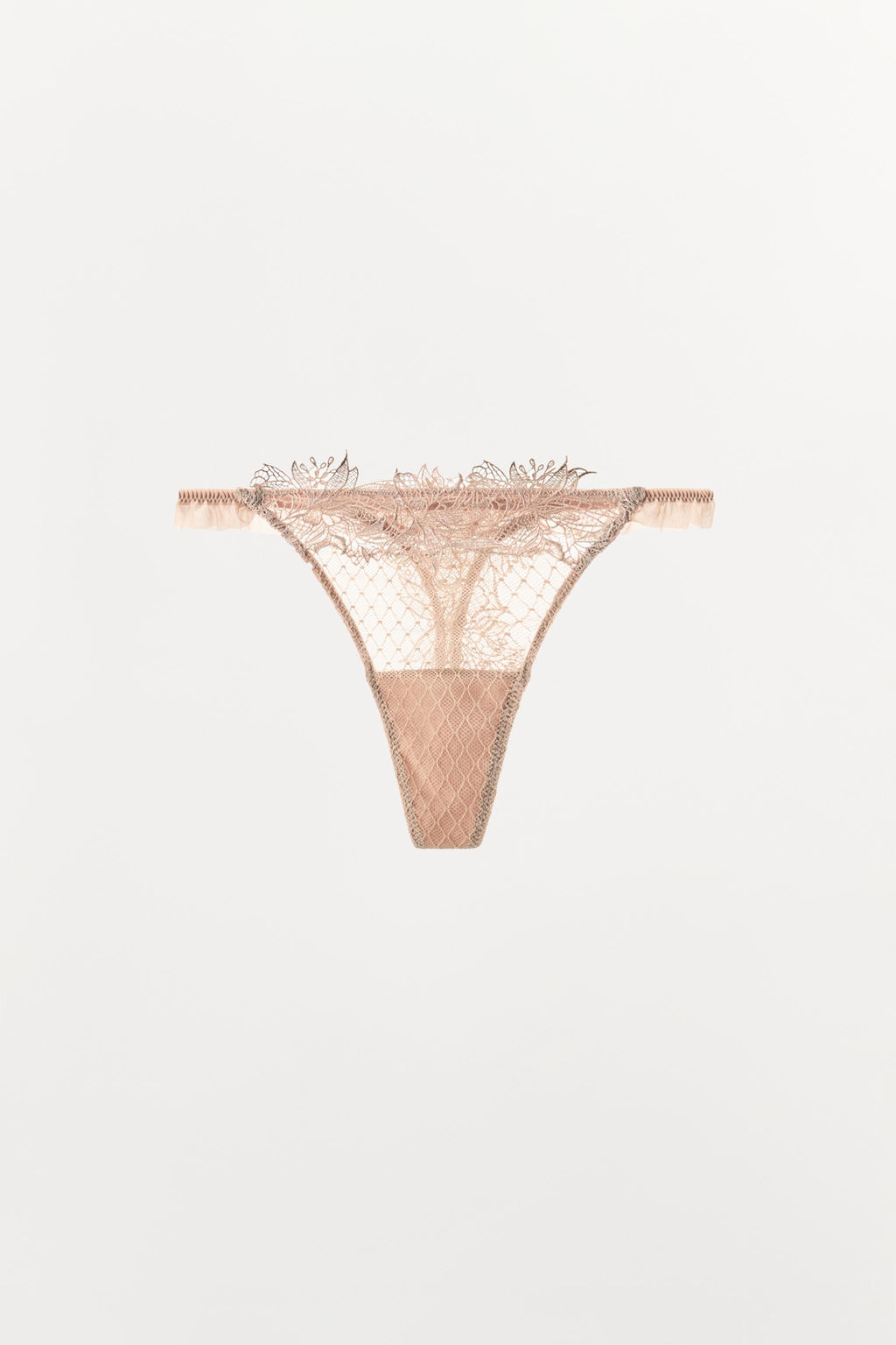 TANGA ENCAJE COMBINADO / Rosa / Blanco - Zara фото 3
