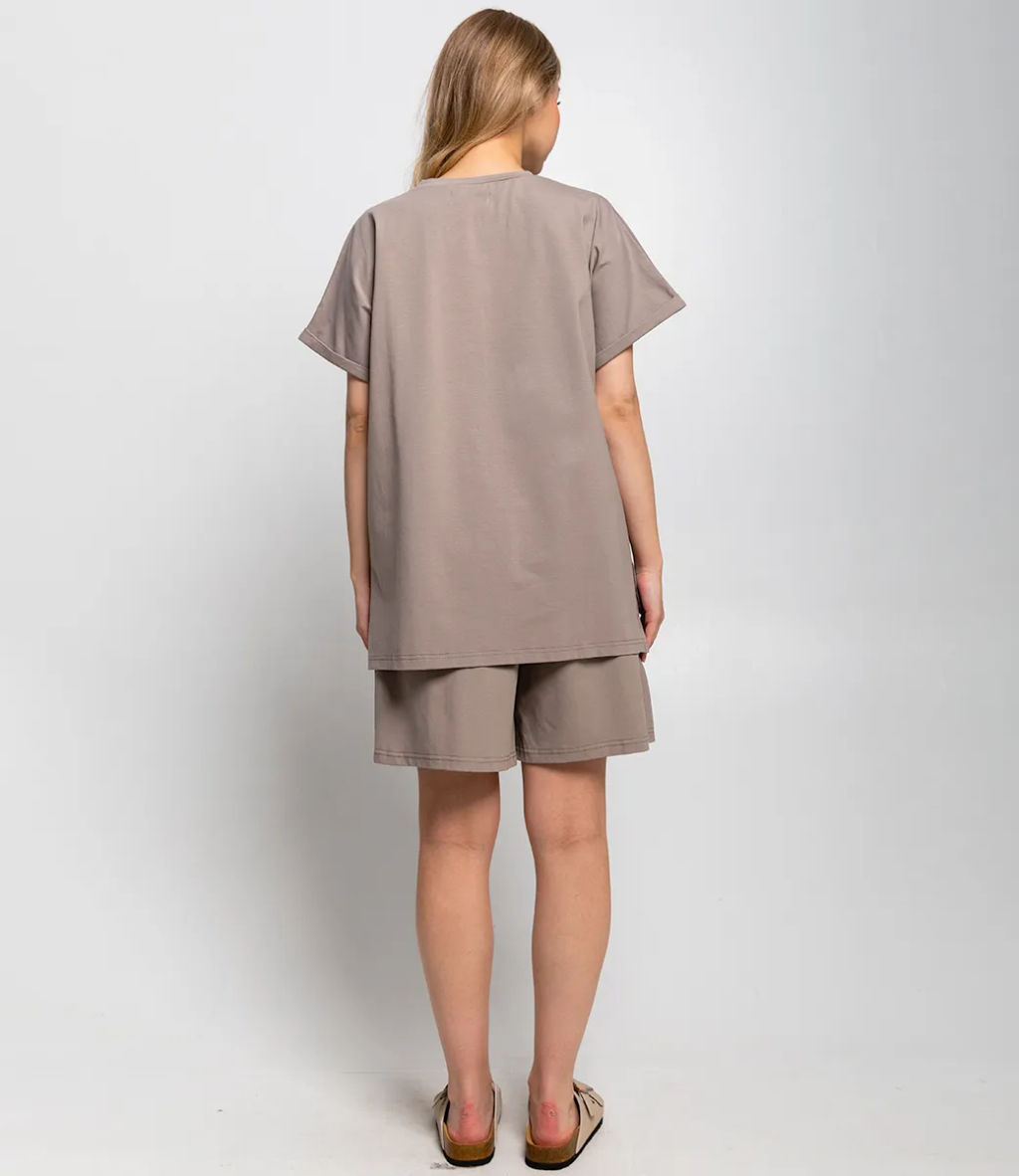 Костюм #ОКТ085002, бежево-серый