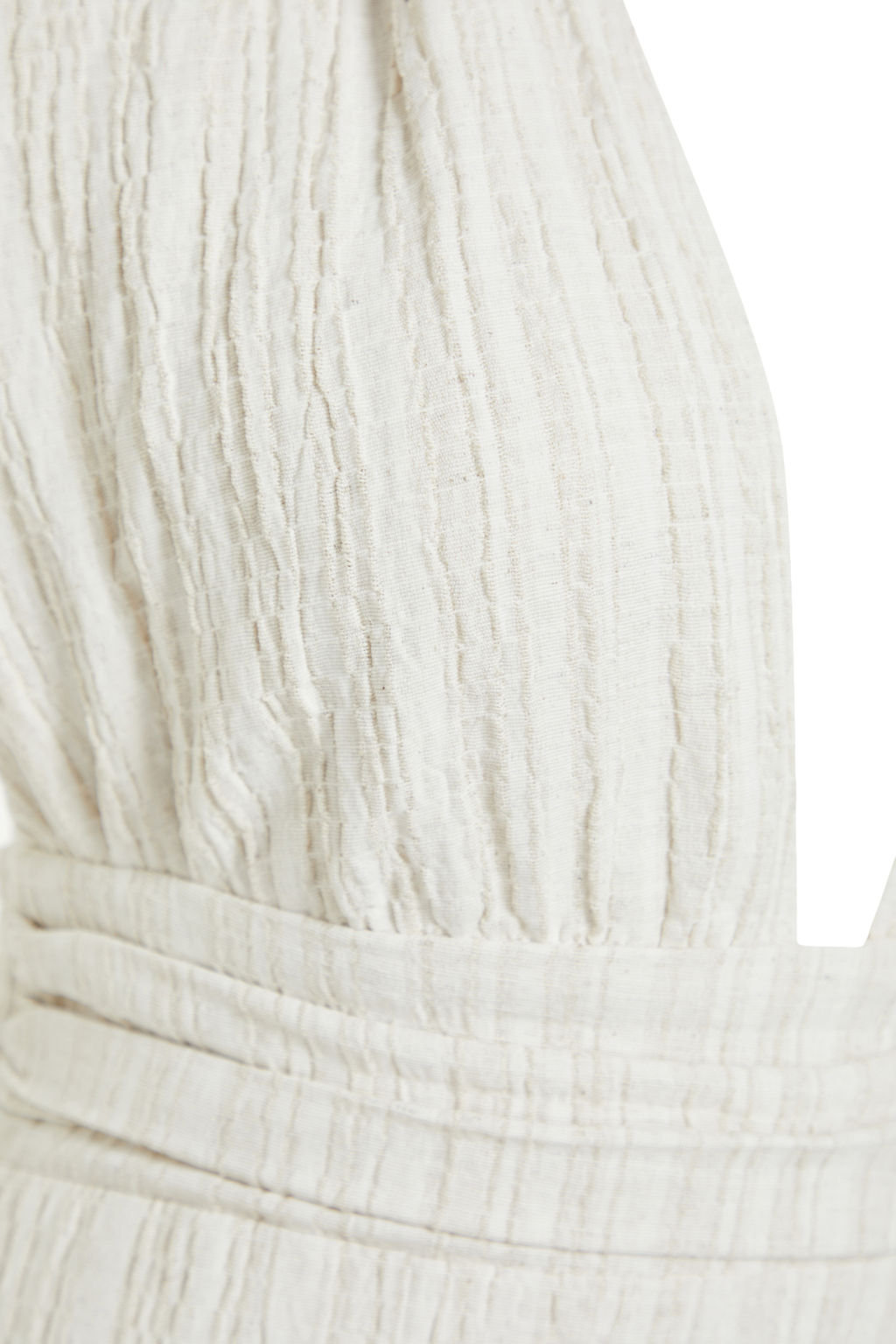 Plaj Giyim Ekru Dokuma S?rt Dekolteli Maxi Elbise TBESS24EL00096