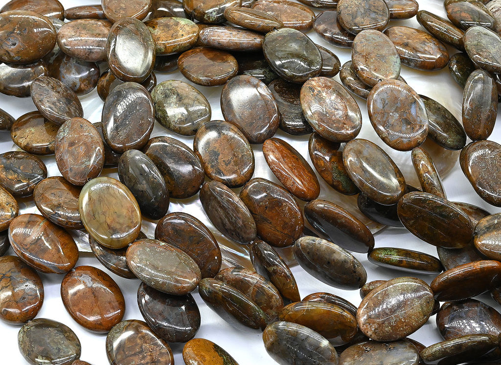 Бусины из агата дендритового овал 17*20мм, 40см, 16 бусин Радуга камня