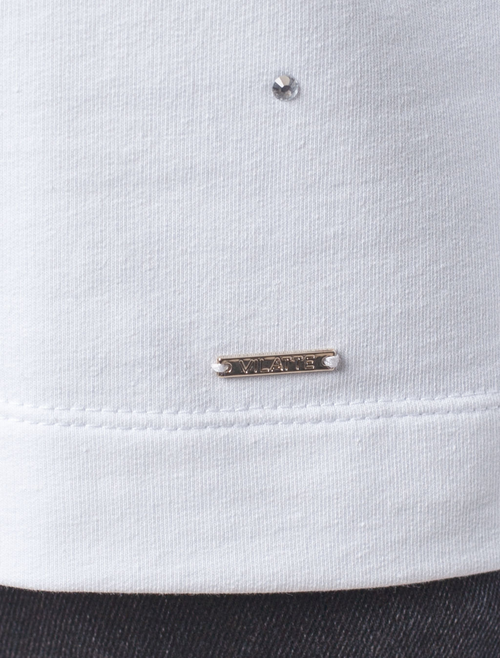 VILATTE / Свитшот со стразами из футера с эластаном  фото 10