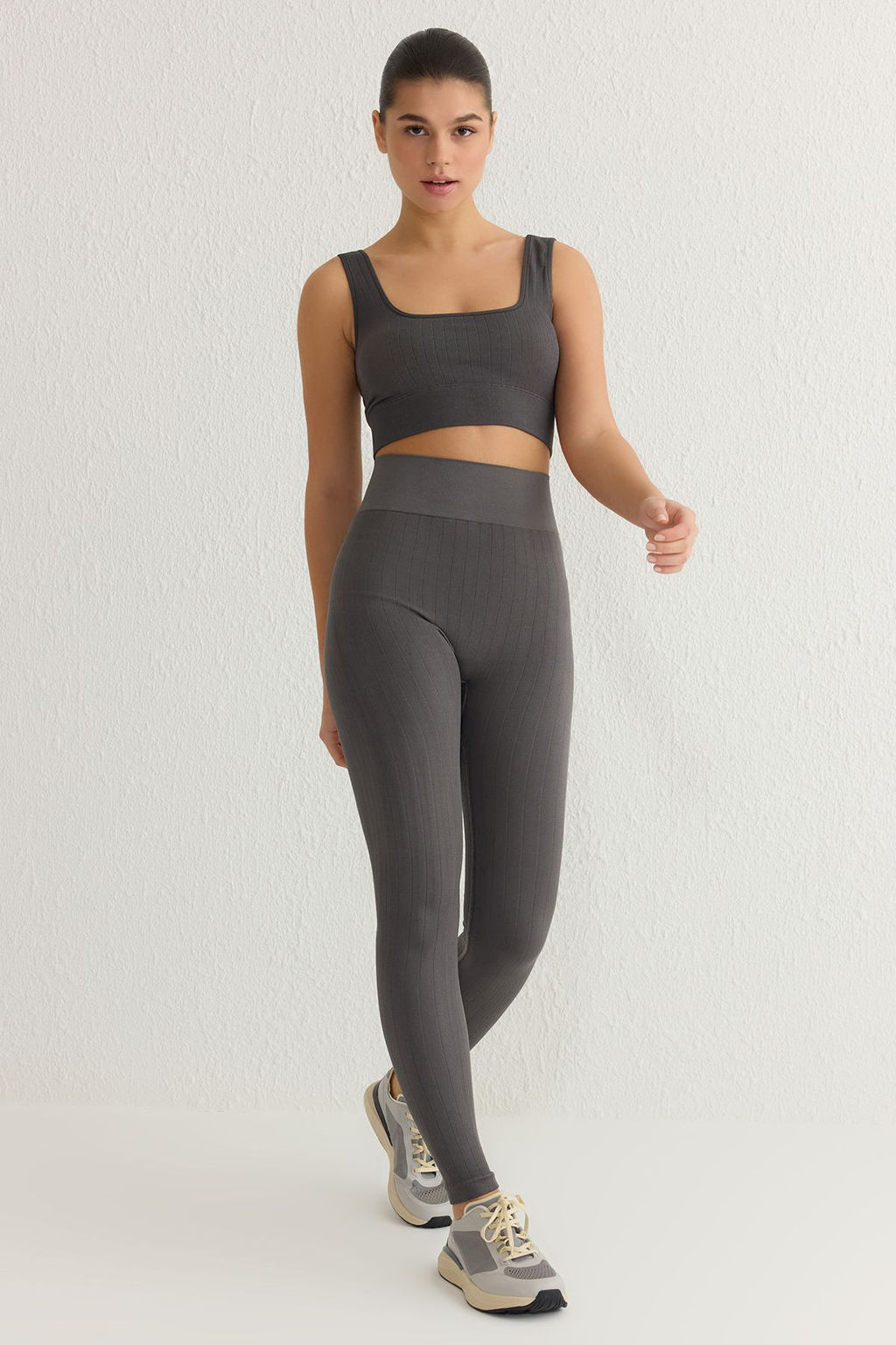 TRENDYOLMILLA Koyu Antrasit Seamless/Dikissiz Tam Boy Orme Spor Tayt THMSS25TY00000  фото 2