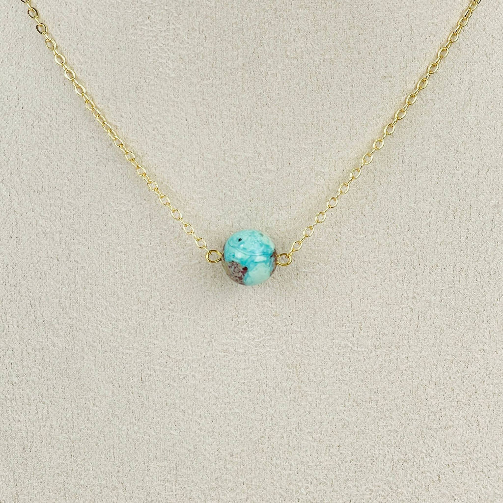 Кулон на цепочке из Хризоколлы