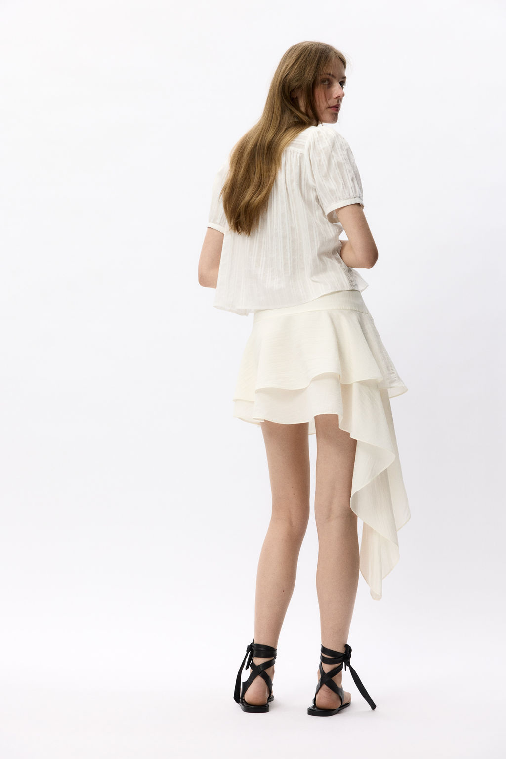 Falda escalonada con panel drapeado - H&m фото 7