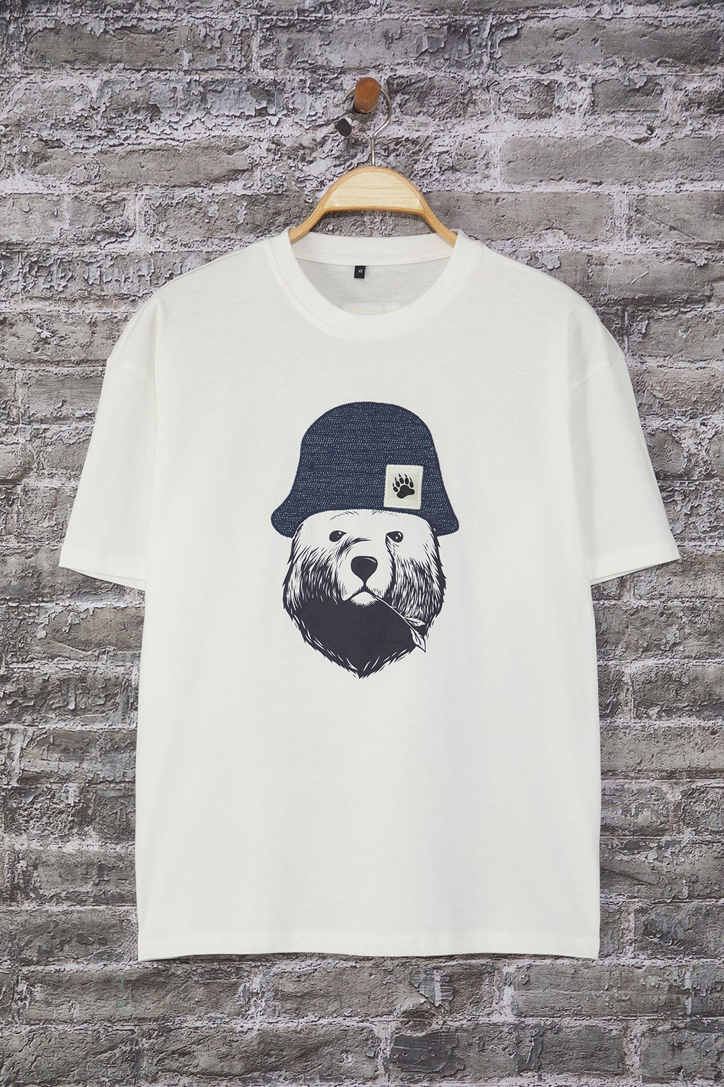 TRENDYOL MAN Ekru Oversize/Genis Kesim Aplike Sapka Detayl? %100 Pamuklu K?sa KolT-Shirt TMNSS25TS00016 - Trendyolmilla фото 21