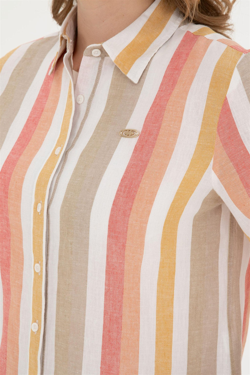 Женская пудровая рубашка с длинным рукавом Неожиданная скидка в корзине - U.s. polo assn фото 7