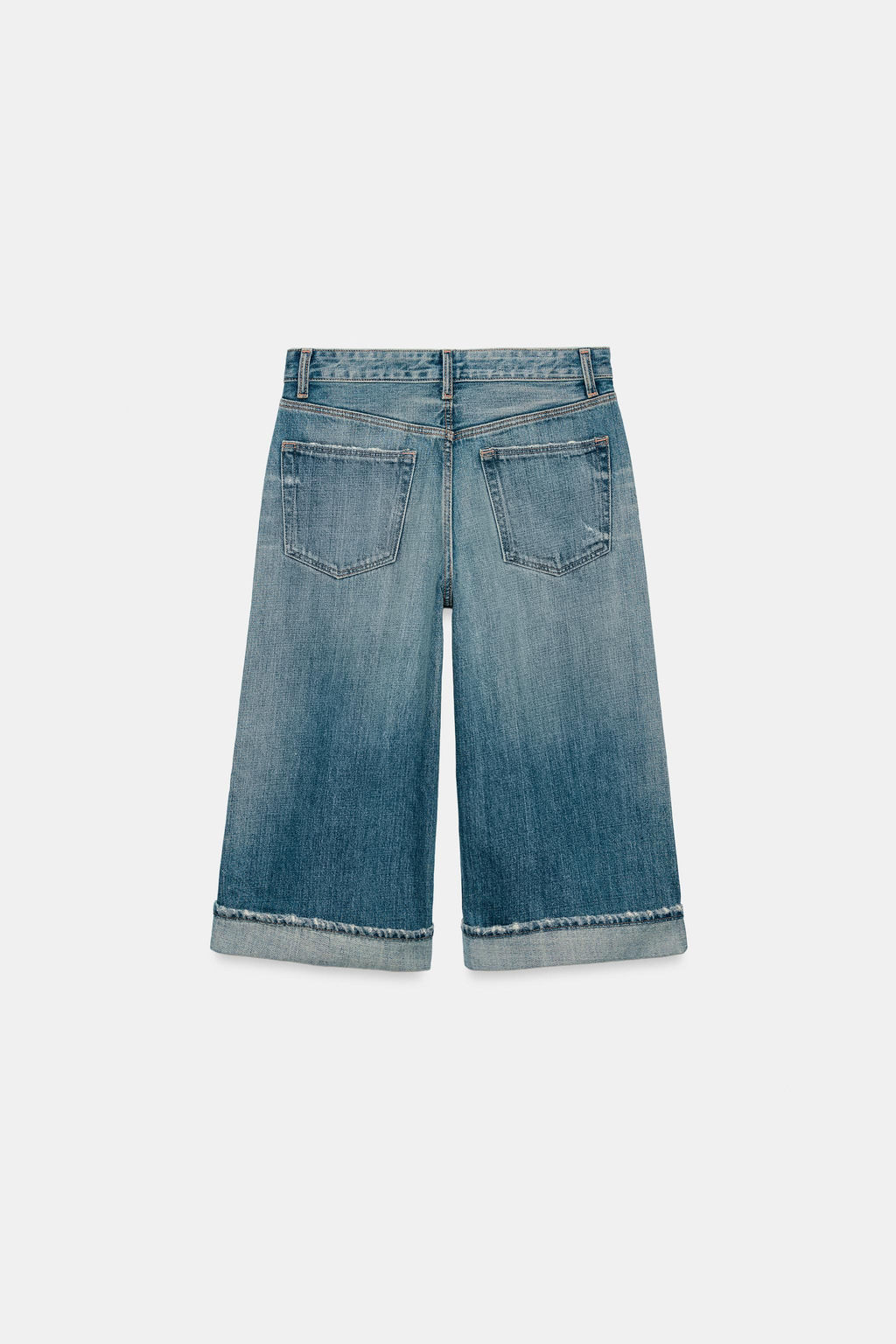 BERMUDA JORTS DENIM TRF TIRO MEDIO ROTOS / Azul - Zara фото 5