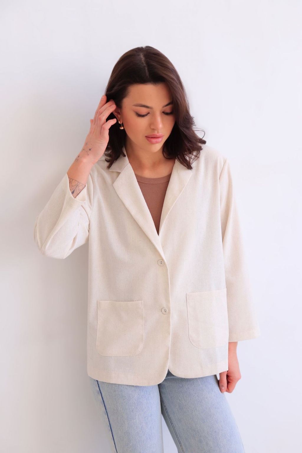 Martichelli Жакет льняной кремовый фото 7