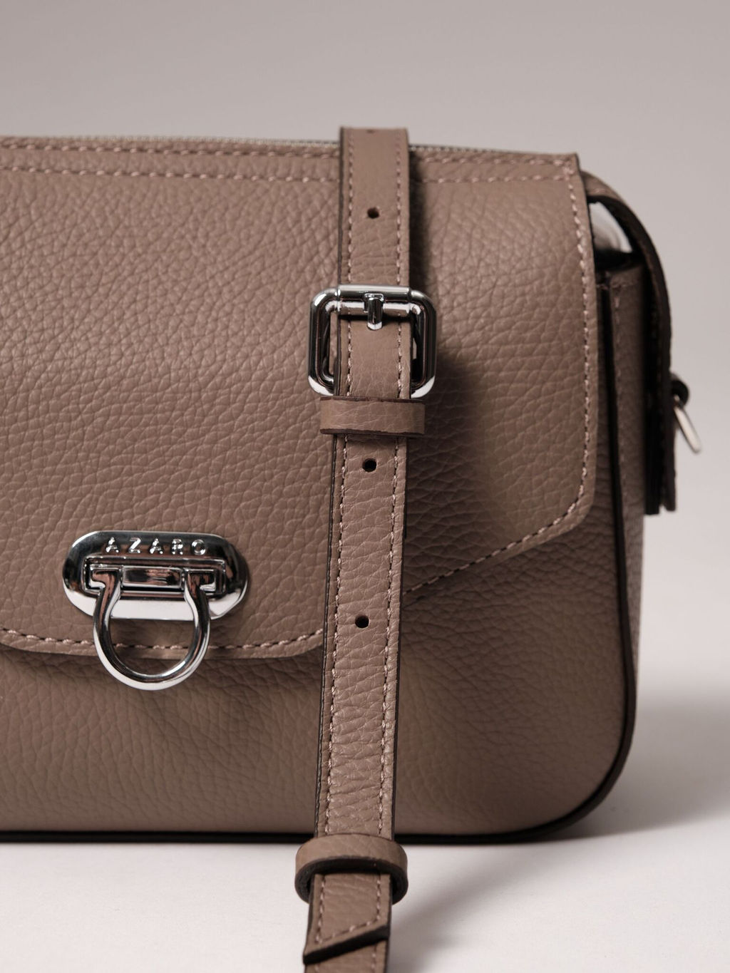 Сумка кожаная через плечо Azaro 3684 тауп