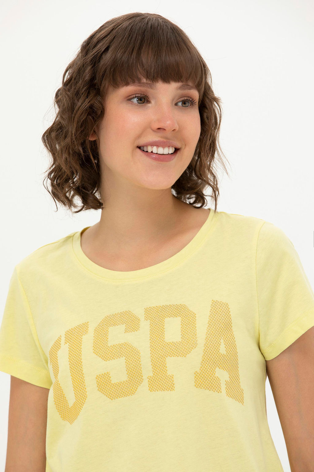 Женская светло-желтая базовая футболка - U.s. polo assn фото 2
