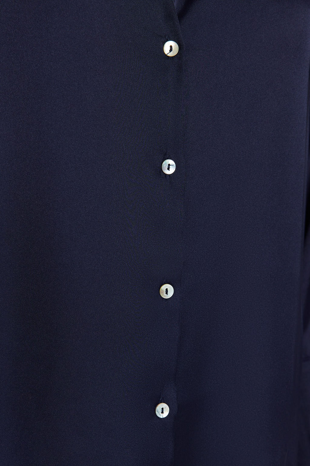 Lacivert Oversize/Genis Kal?p Saten Dokuma Gomlek TWOAW24GO00211