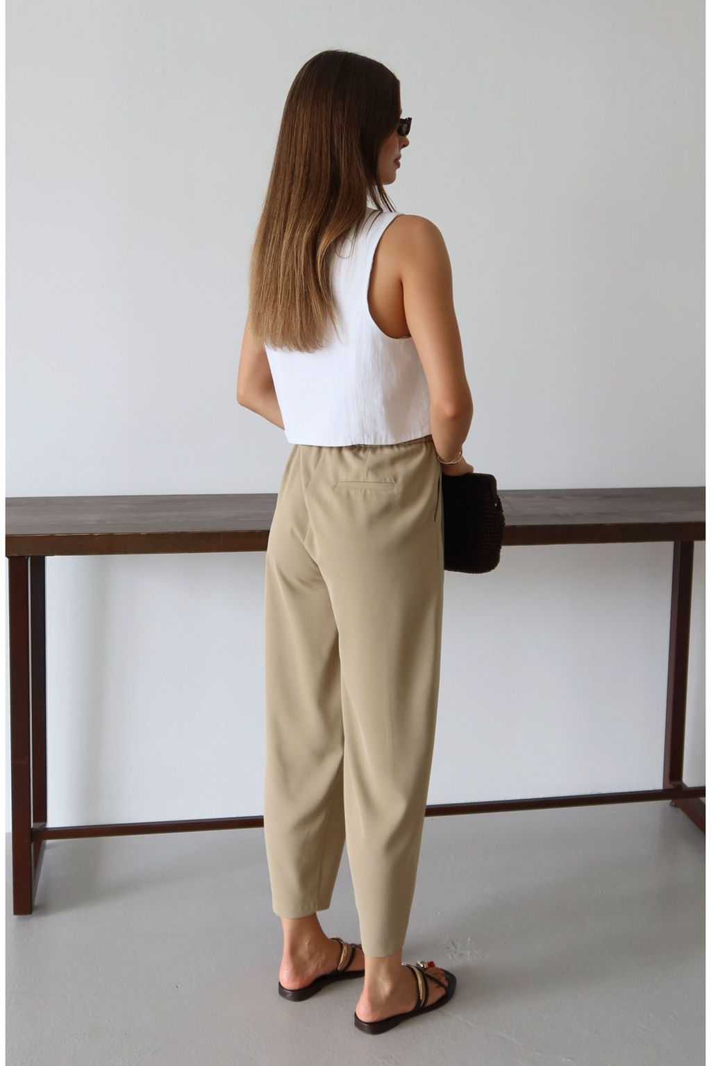 Ac?k Haki Salvar/Harem Bagc?kl? Pantolon TWOSS25PL00126