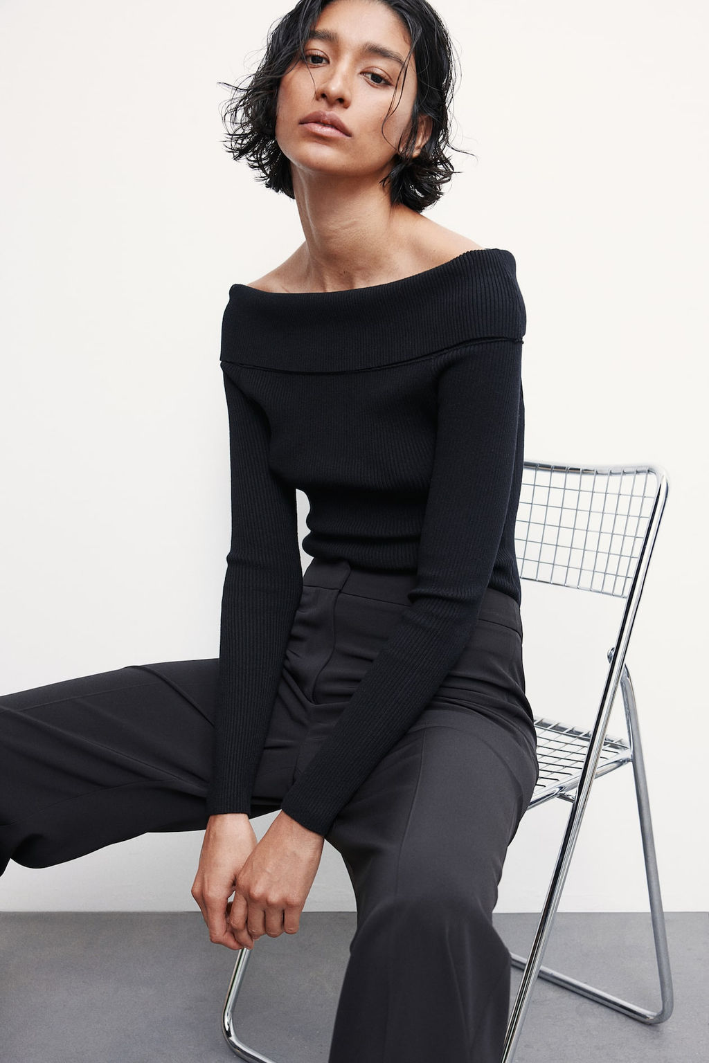 Top off-the-shoulder en punto de canale - H&m фото 2