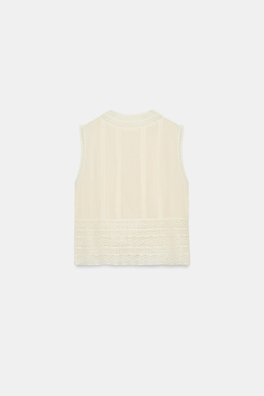 BLUSA PUNTILLA MANGA SISA ZW COLLECTION / Crudo - Zara фото 7