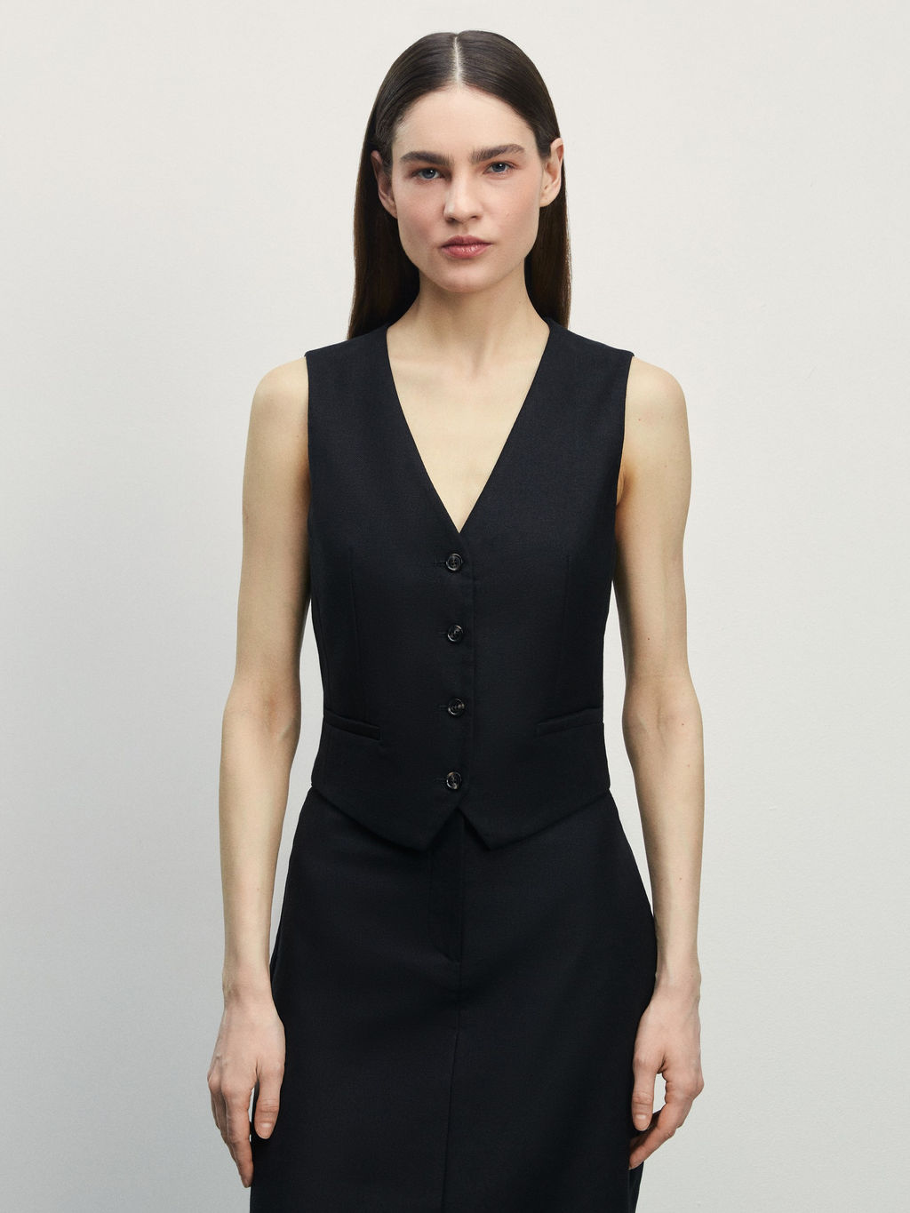 Жилет приталенного кроя изо льна / Zarina  фото 3