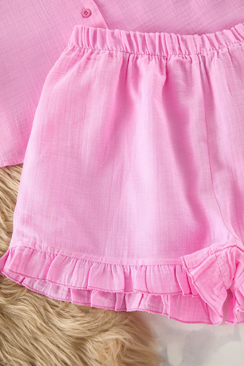 Trendyolmilla Yesil %100 Pamuklu F?rf?rl? Muslin Sortlu Dokuma Pijama Tak?m? THMSS25PT00034  фото 7