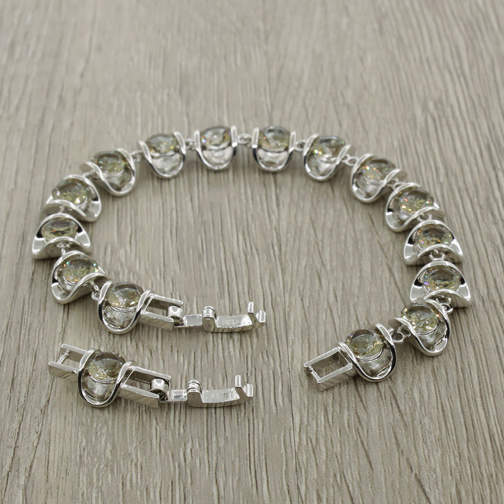 Султанит, браслет Кимберли, покрытие родий, длина 18см - Agat77 фото 3