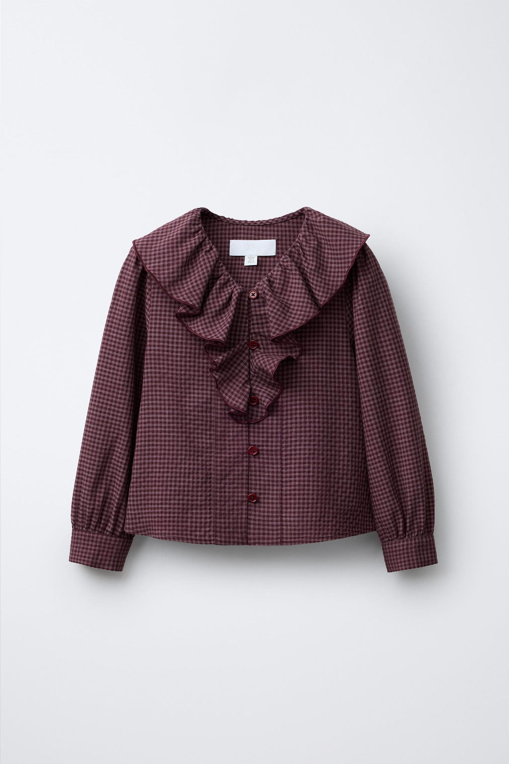 GINGHAM SHIRT WITH RUFFLES