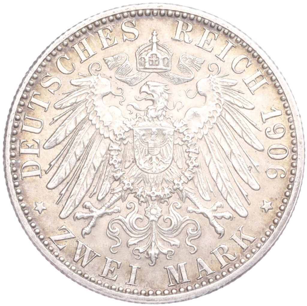 2 марки 1906 года Германия (Баден) 50 лет свадьбе Фридриха I и Луизы Прусской