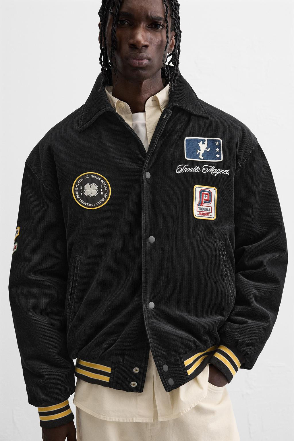 CORDUROY JACKET WITH COMBINED PATCHES - Zara фото 5