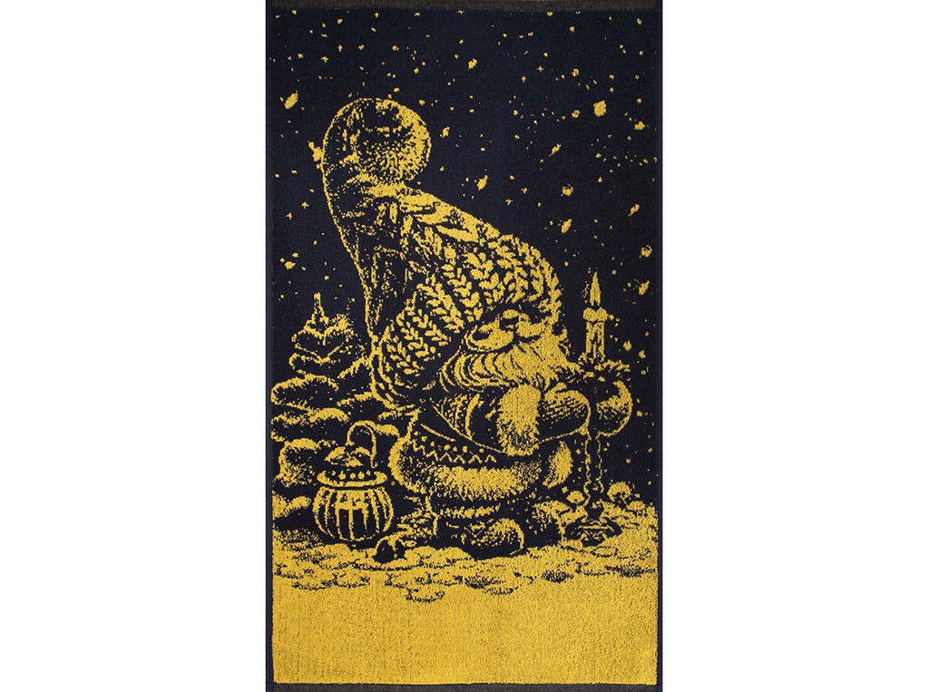 Полотенце махровое 6с103.412ж1 Рождественской ночью (т.желтый) 50х90см