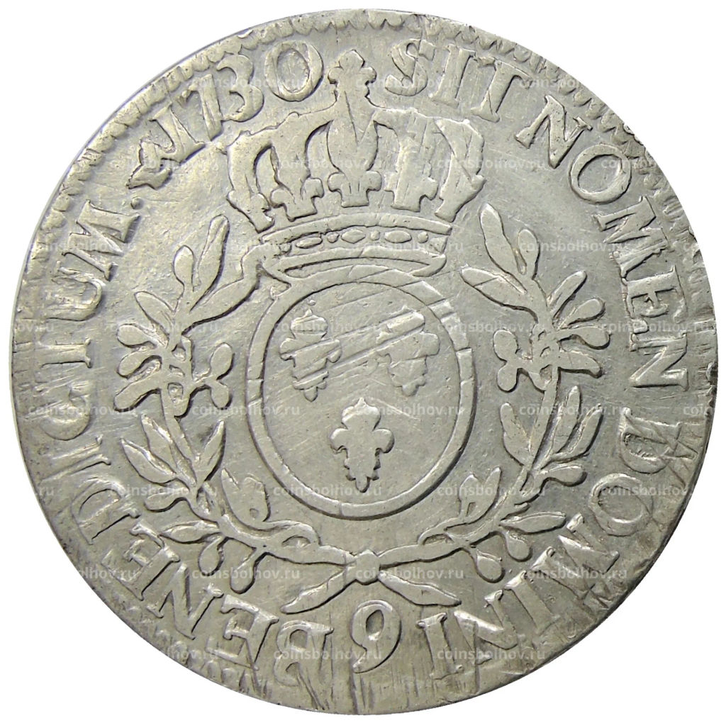 1 экю 1730 года 9 Франция (Людовик XV)