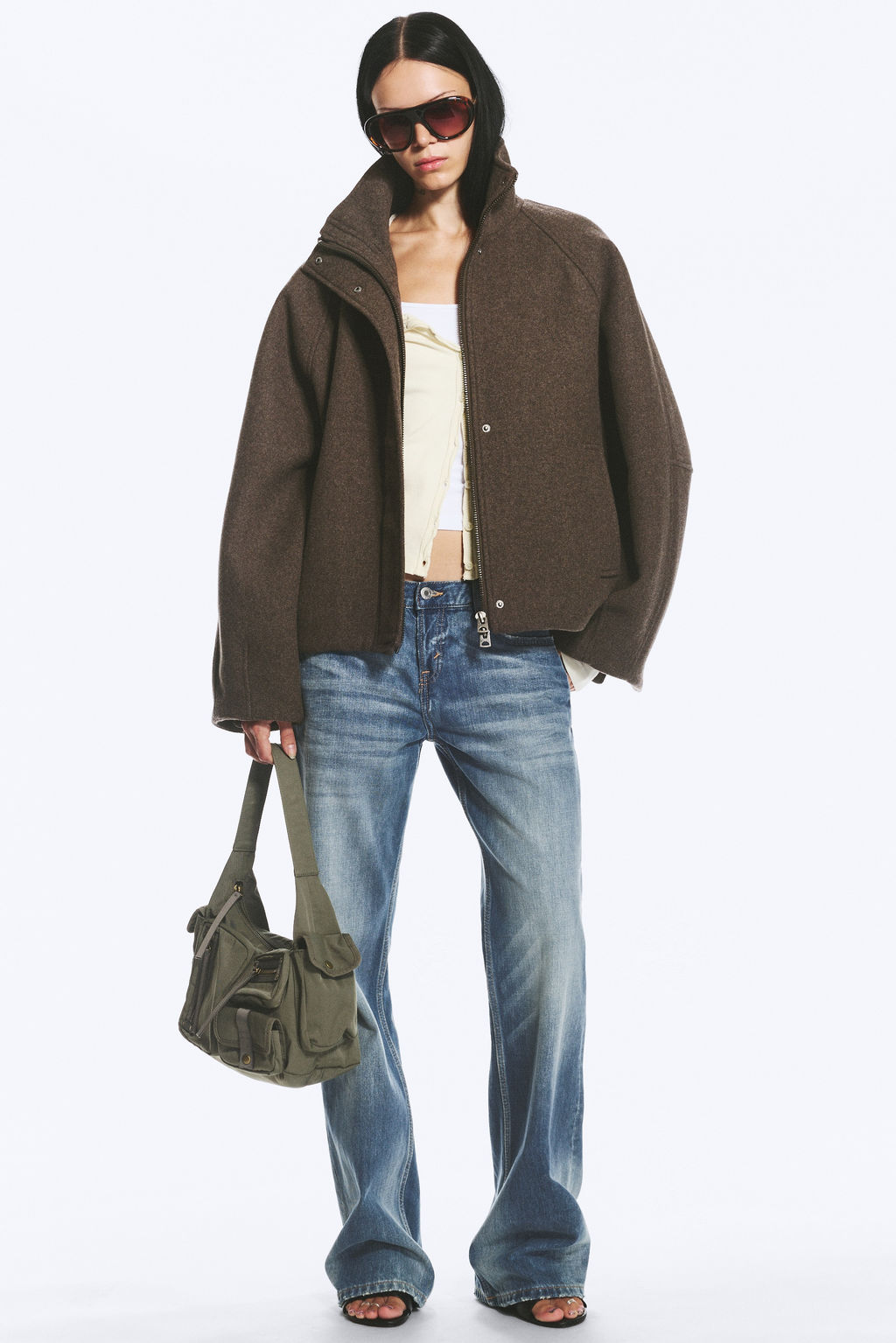 Chaqueta de mezcla de lana con cuello alto - H&m фото 2