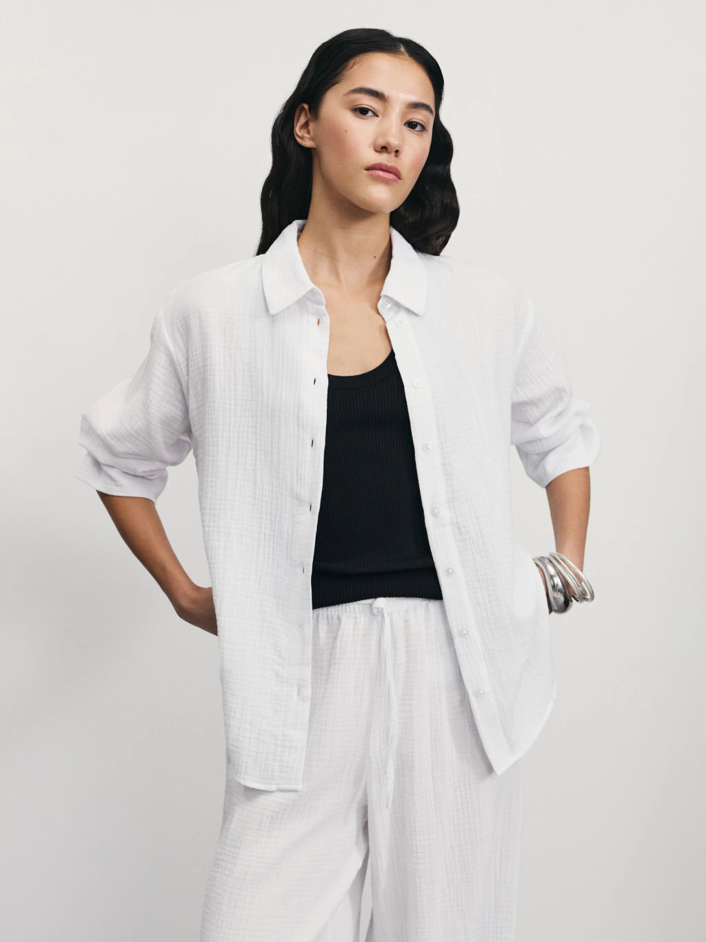 Рубашка из муслина с рукавом 3/4 / Zarina  фото 2