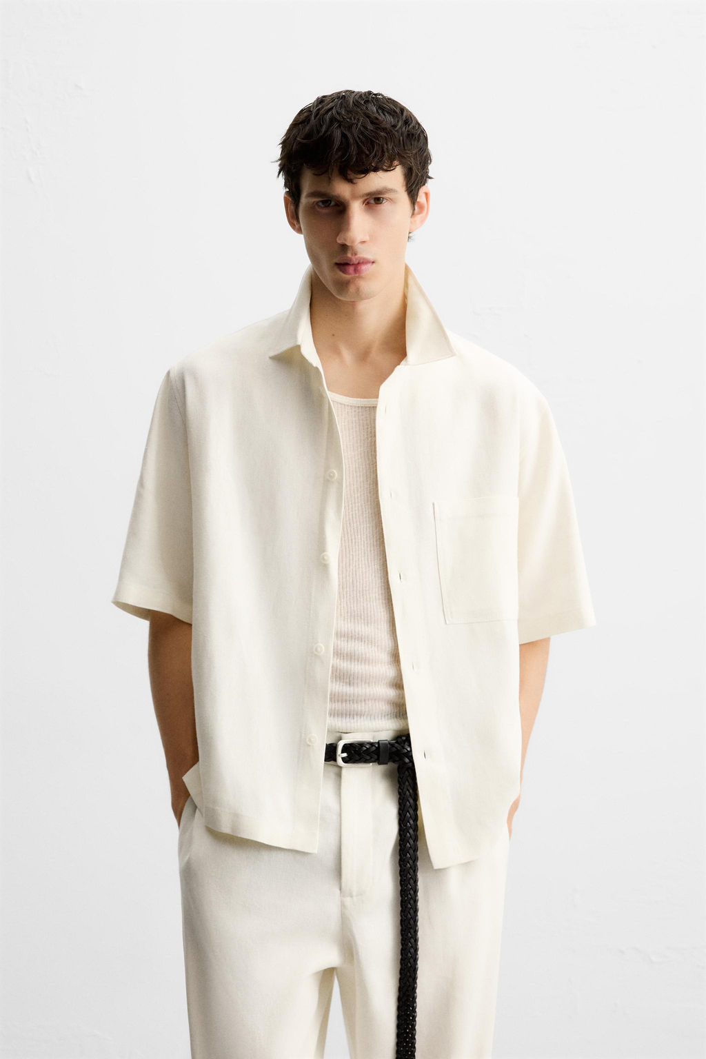 VISCOSE AND JUTE SHIRT - Zara фото 2