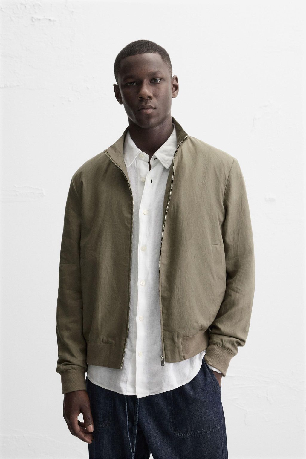 100% LINEN BOMBER JACKET - Zara фото 2