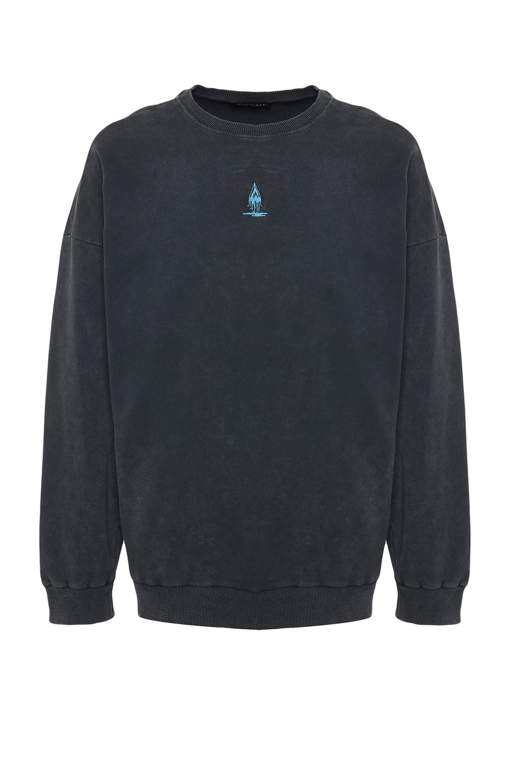 TRENDYOL MAN Antrasit Oversize/Genis Kesim %100 Pamuk Soluk Efektli Mistik Temal? Sweatshirt TMNAW24SW00189 - Trendyolmilla фото 9