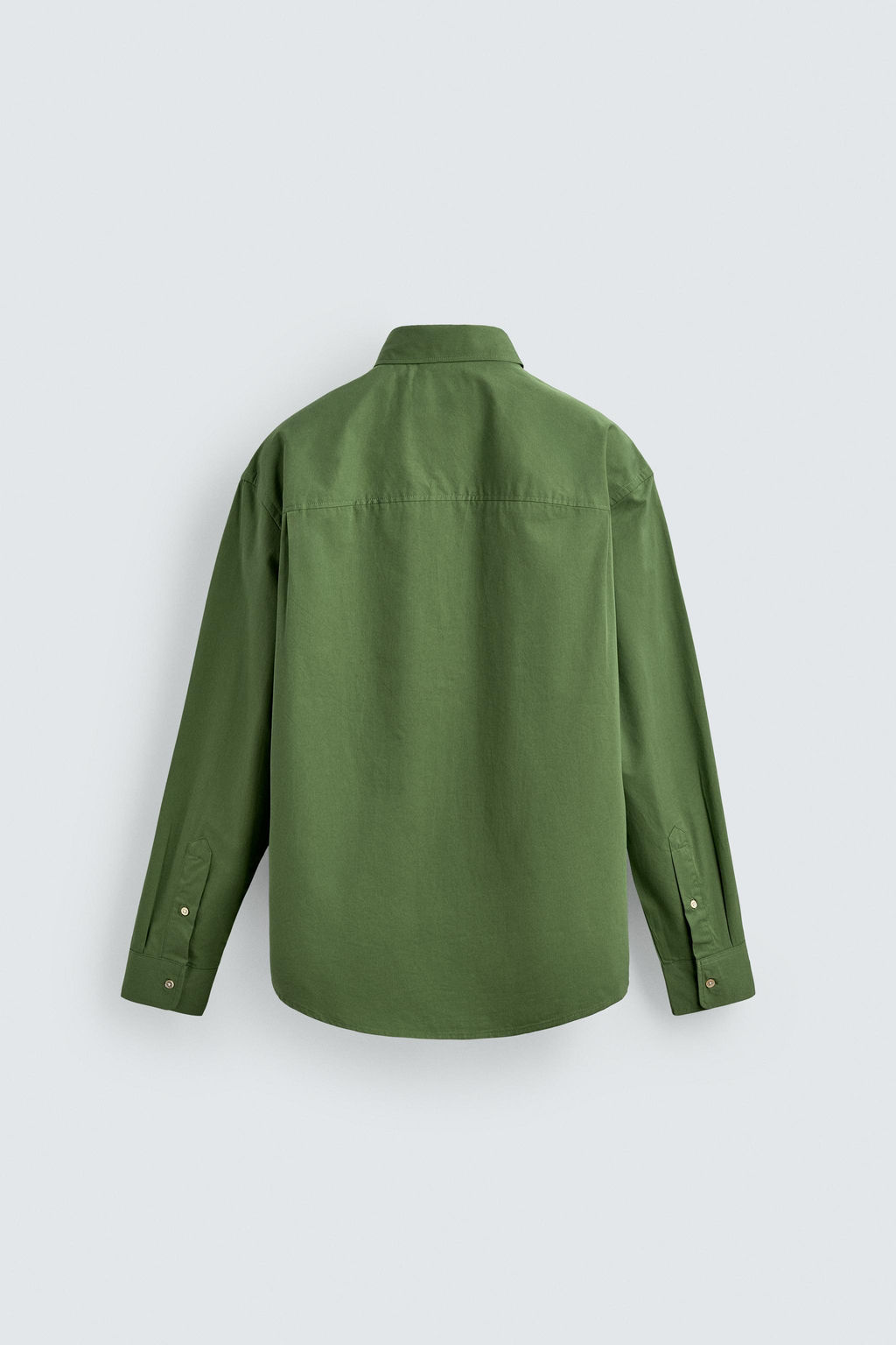 CAMISA RELAXED FIT POPEL?N / Verde manzana - Zara фото 8