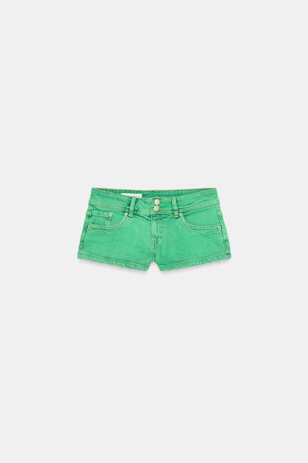 SHORTS MINI DENIM TRF TIRO BAJO / Verde