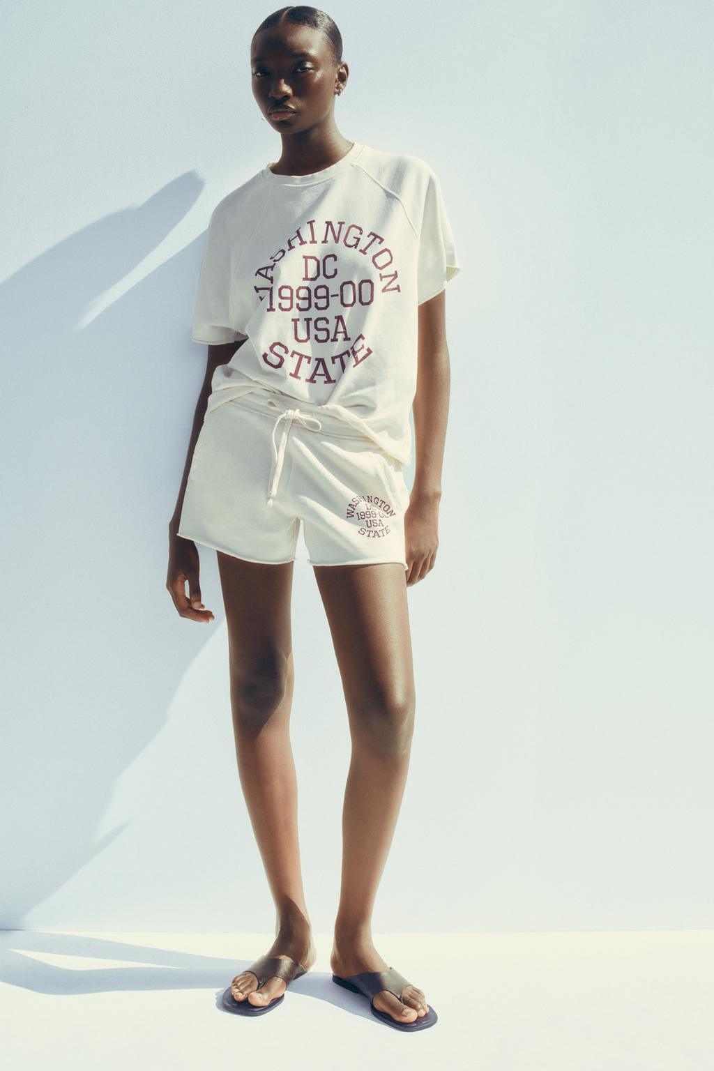 WASHED-EFFECT TEXT PLUSH SWEATSHIRT - Zara фото 8